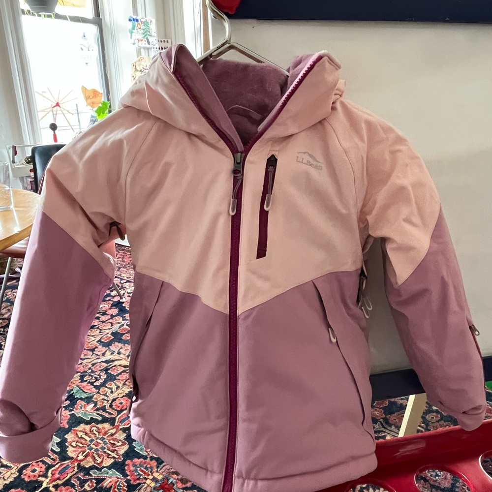 NWOT LL Bean Kids' Waterproof Patroller Ski Jacket, pink/purple. Unworn.…